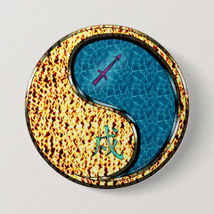 Sagittarius & Water Dog 7.5 Cm Round Badge
