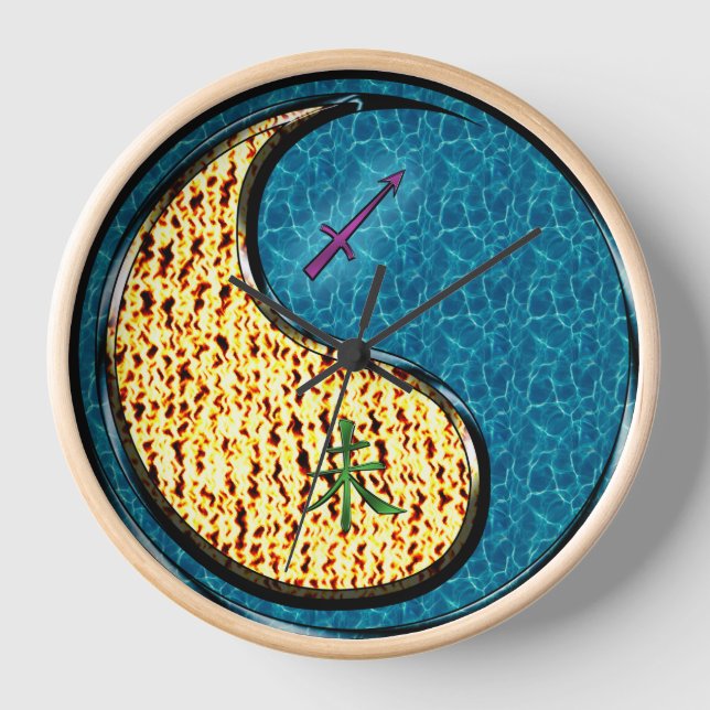 Sagittarius & Water Goat Clock (Front)