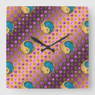 Sagittarius & Water Horse Square Wall Clock