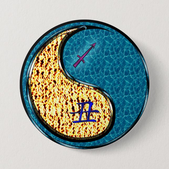 Sagittarius & Water Ox 7.5 Cm Round Badge (Front)