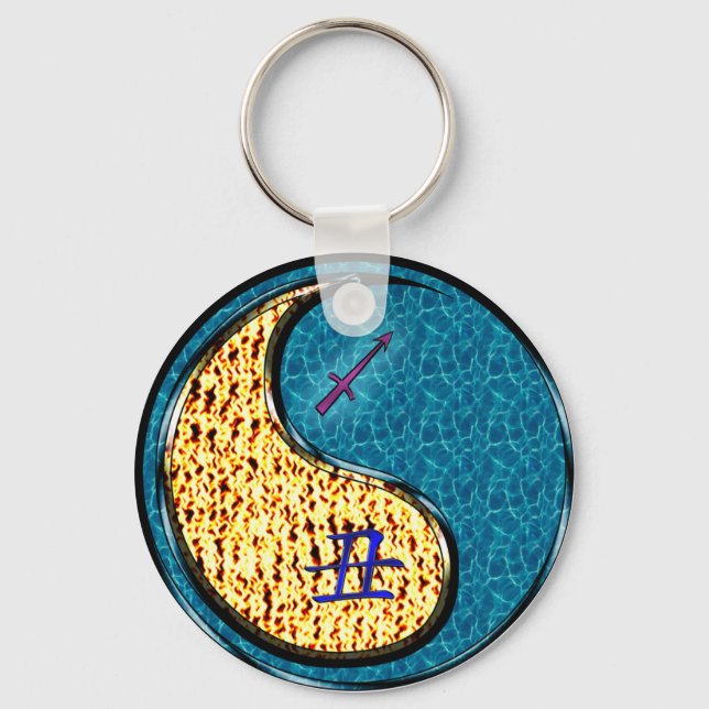 Sagittarius & Water Ox Key Ring (Front)
