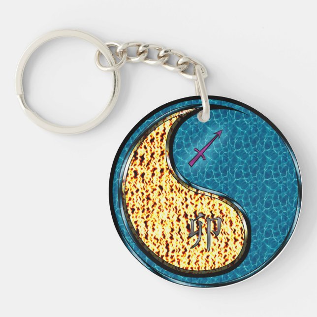 Sagittarius & Water Rabbit Key Ring (Front)