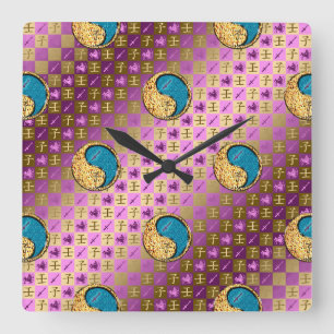 Sagittarius & Water Rat Square Wall Clock