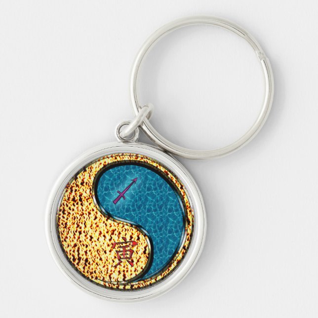 Sagittarius & Water Tiger Key Ring (Front)