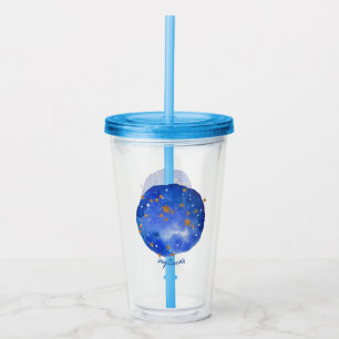 Sagittarius Watercolor Night Constellation Zodiac Acrylic Tumbler
