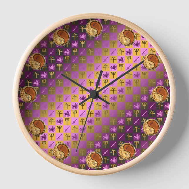 Sagittarius & Wood Horse Clock (Front)
