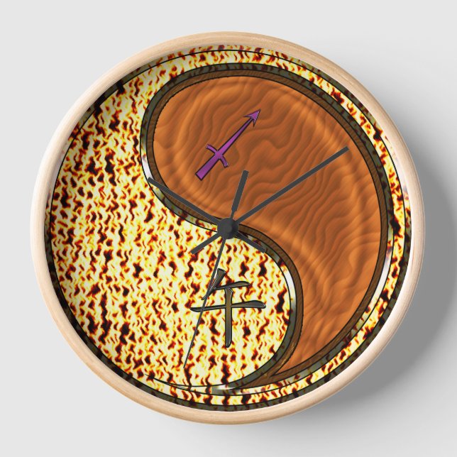 Sagittarius & Wood Horse Clock (Front)