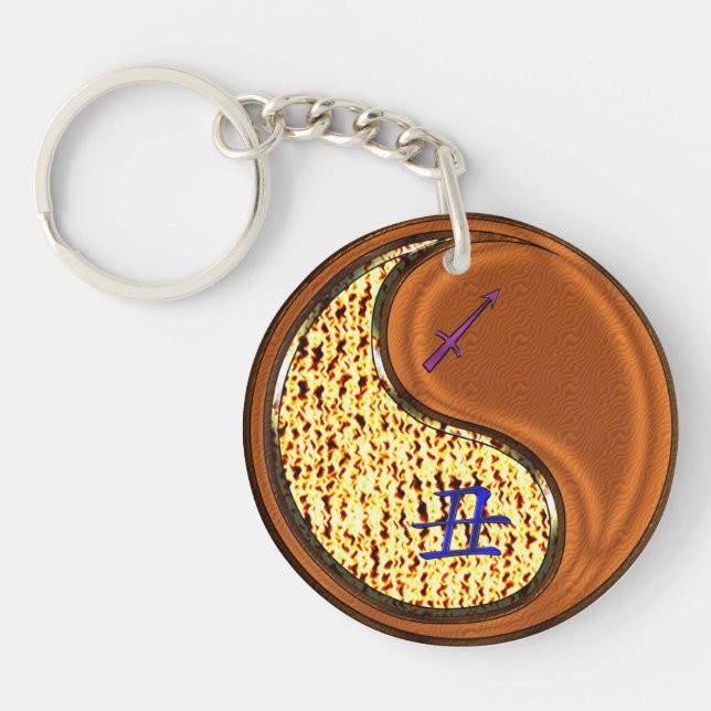 Sagittarius & Wood Ox Key Ring (Front)