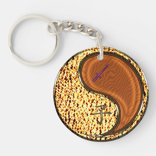 Sagittarius & Wood Rat Key Ring (Front)