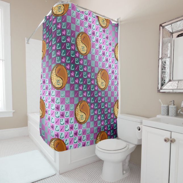 Sagittarius & Wood Snake Shower Curtain (In Situ)