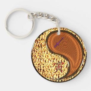 Sagittarius & Wood Tiger Key Ring