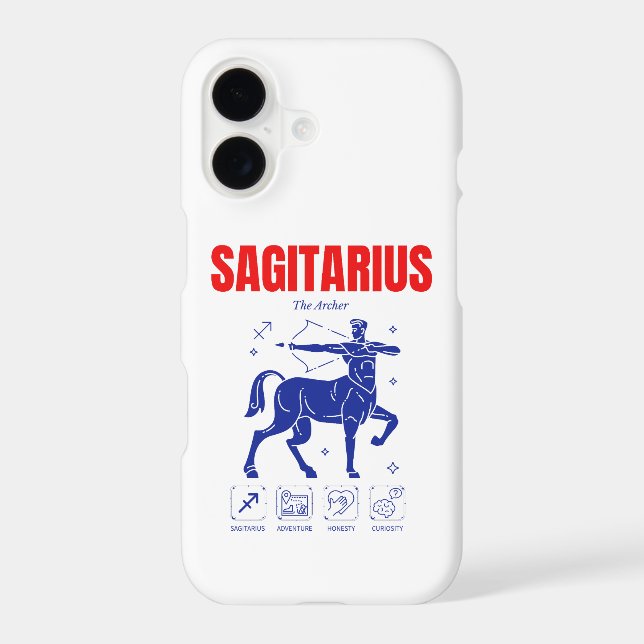 Sagittarius Zodiac Archer Astrology Line Art iPhone Case (Back)