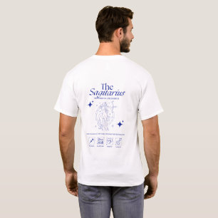 Sagittarius Zodiac Archer Astrology Line Art T-Shirt