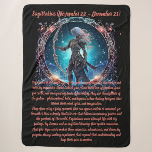 Sagittarius Zodiac Art Sherpa Blanket