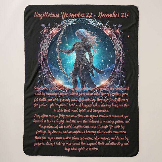 Sagittarius Zodiac Art Sherpa Blanket (Front)