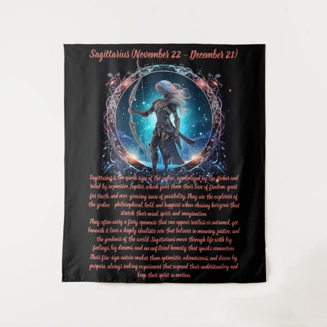 Sagittarius Zodiac Art Tapestry (Front)