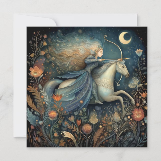 Sagittarius Zodiac Astrology Celestial Birthday Card (Front)