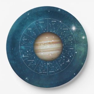 Sagittarius Zodiac Astrology Sign - Planet Jupiter Paper Plate