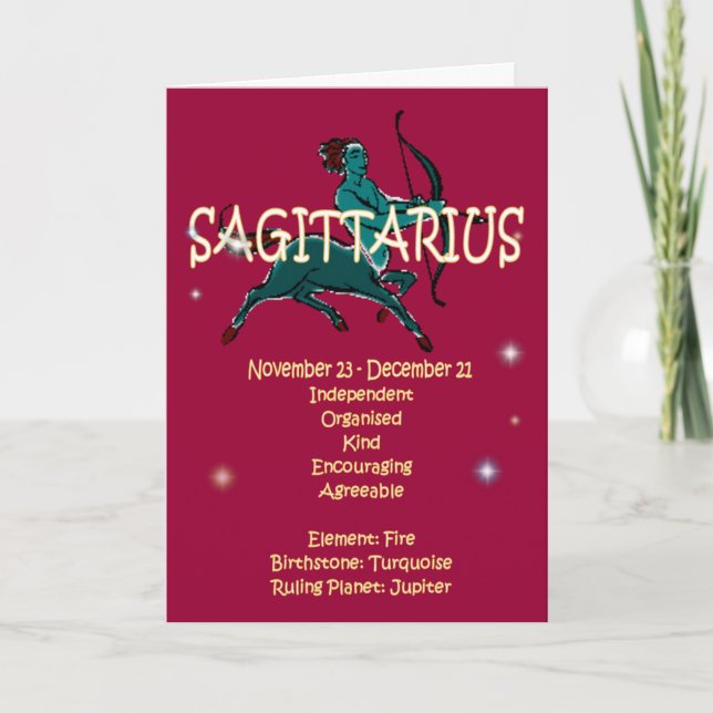 Sagittarius Zodiac Birthday Card (Front)