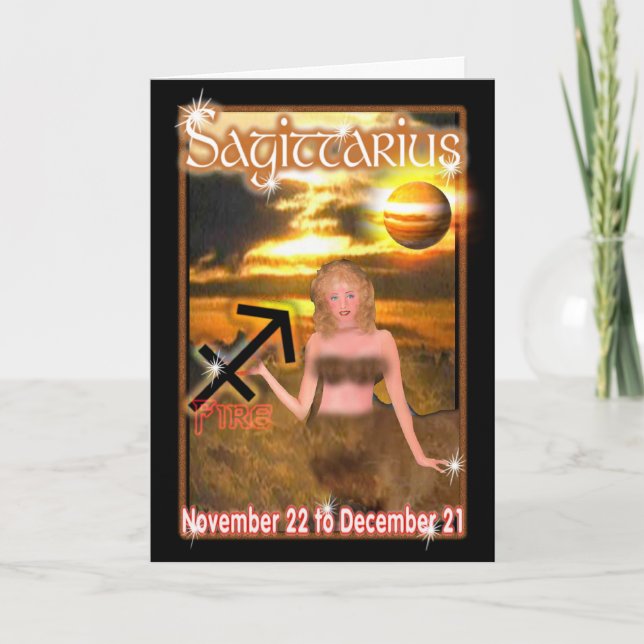 Sagittarius Zodiac birthday card (Front)