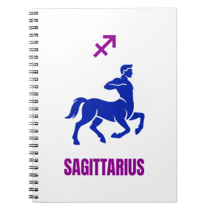 Sagittarius Zodiac Blue Silhouette Centaur Notebook