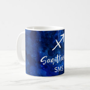 Sagittarius Zodiac Constellation Galaxy Monogram Coffee Mug
