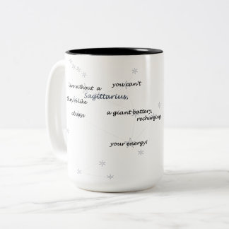 Sagittarius Zodiac Fun Text for Everyday or Gift Two-Tone Coffee Mug