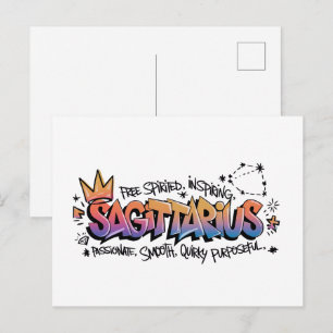 Sagittarius Zodiac Graffiti Postcard