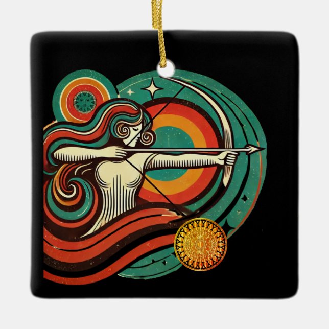 Sagittarius Zodiac Holiday Ornament Personalised (Front)