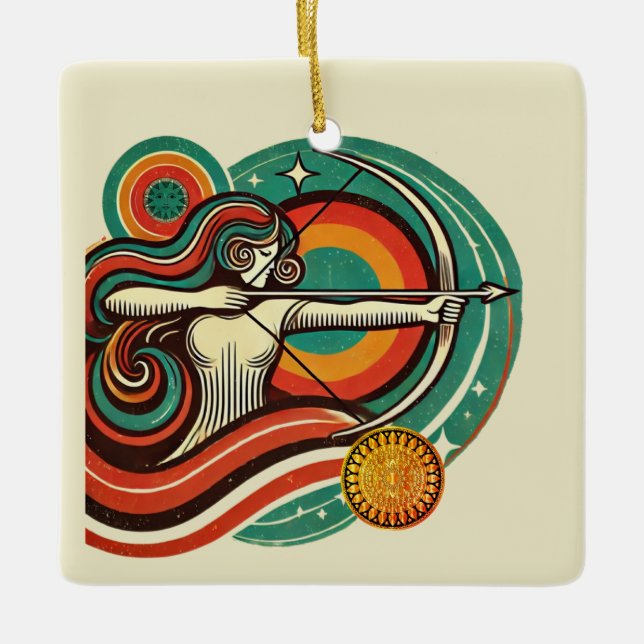 Sagittarius Zodiac Holiday Ornament Personalised  (Front)