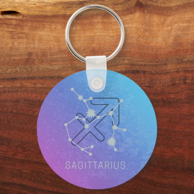 Sagittarius Zodiac Horoscope Star Constellation Key Ring (Front)