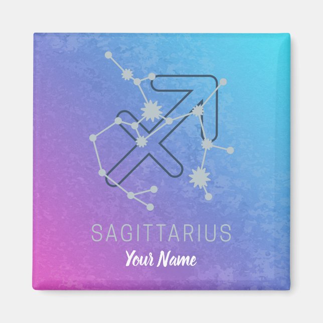 Sagittarius Zodiac Horoscope Star Constellation Magnet (Front)