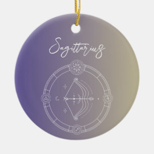 Sagittarius zodiac horoscope star sign gradient ceramic tree decoration
