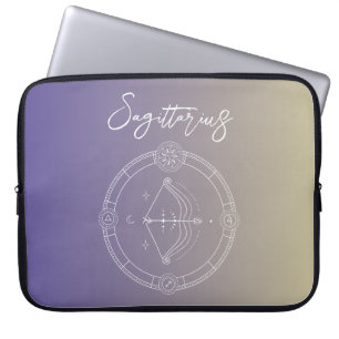 Sagittarius zodiac horoscope star sign gradient laptop sleeve