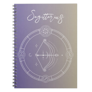 Sagittarius zodiac horoscope star sign gradient notebook