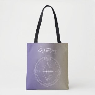 Sagittarius zodiac horoscope star sign gradient tote bag