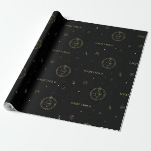 Sagittarius zodiac horoscope star sign gradient wrapping paper