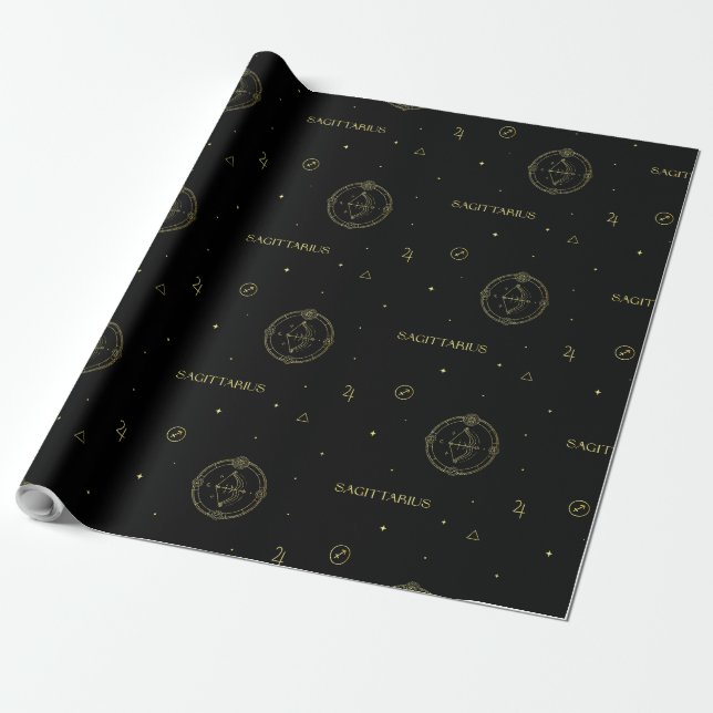 Sagittarius zodiac horoscope star sign gradient wrapping paper (Unrolled)