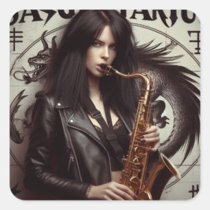 Sagittarius Zodiac Musician Saxophone  Square Sticker