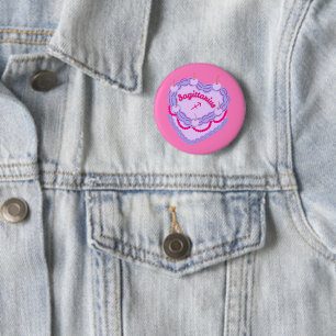 Sagittarius Zodiac Pastel Heart Birthday Cake 6 Cm Round Badge
