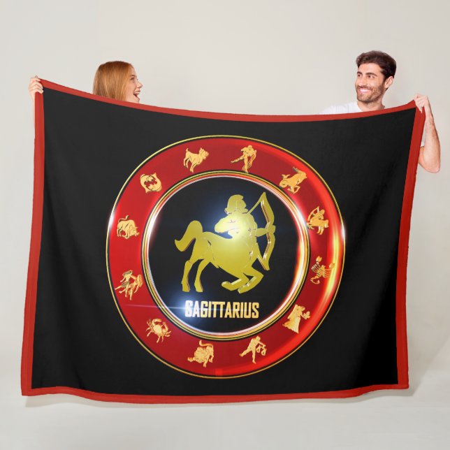 Sagittarius Zodiac Sign Astrology Fleece Blanket (In Situ)