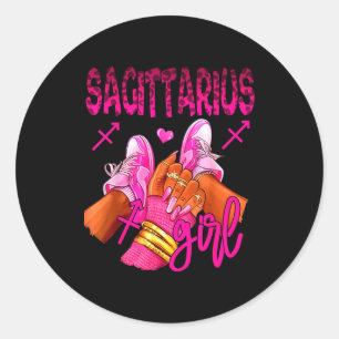 Sagittarius Zodiac Sign Birthday Queens Horoscope Classic Round Sticker