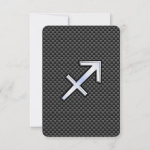 Sagittarius Zodiac Sign Black Carbon Fibre Print