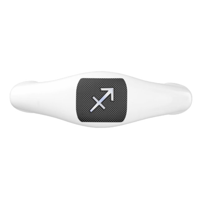 Sagittarius Zodiac Sign Carbon Fibre Style Ceramic Drawer Pull (Front)