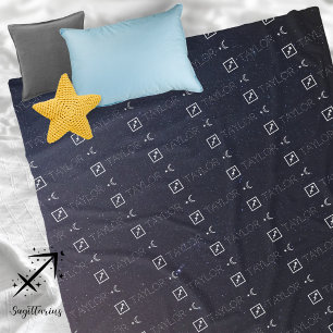 Sagittarius Zodiac Sign Constellation Astrology Fleece Blanket