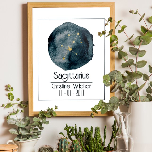 Sagittarius Zodiac Sign: Custom Name & Birthday Poster (Creator Uploaded)