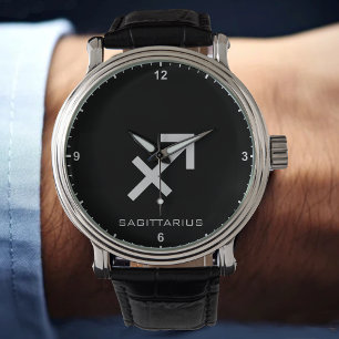 Sagittarius Zodiac Sign Custom Text Simple Minimal Watch