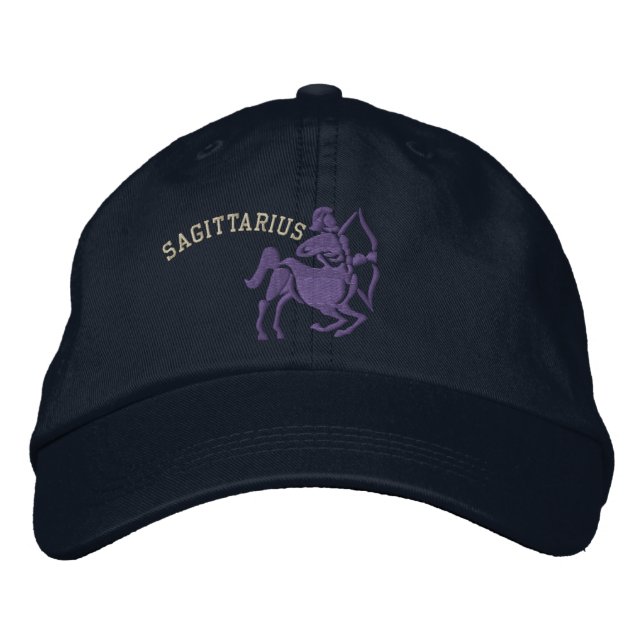 Sagittarius Zodiac Sign Embroidery Nov 22 - Dec 21 Embroidered Hat (Front)