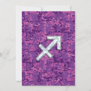 Sagittarius Zodiac Sign Fuchsia Digital Camouflage
