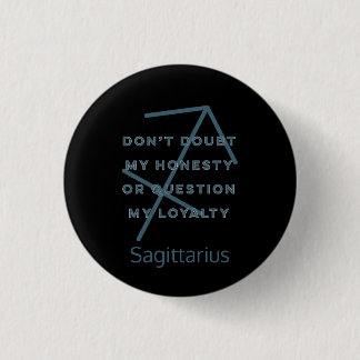 Sagittarius Zodiac Sign Fun Quote Blue Birthday 3 Cm Round Badge
